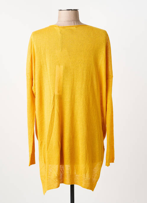 Pull tunique stretch manches longues jaune PIER ANTONIO GASPARI femme