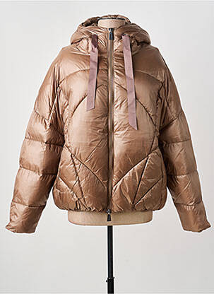 Doudoune manches longues a capuche marron HINNOMINATE femme