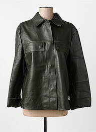 Veste en cuir poches vert WEEKEND MAXMARA femme