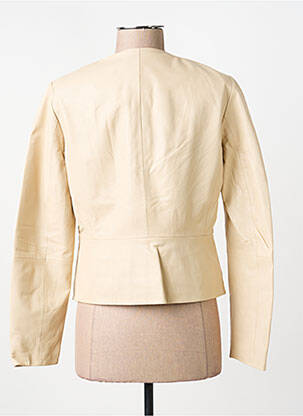 Veste en cuir fermeture zip séparable beige PENNYBLACK femme