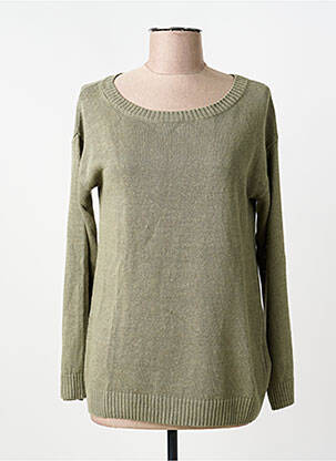 Pull tissage chiné manches longues vert MM BY MAXMARA femme