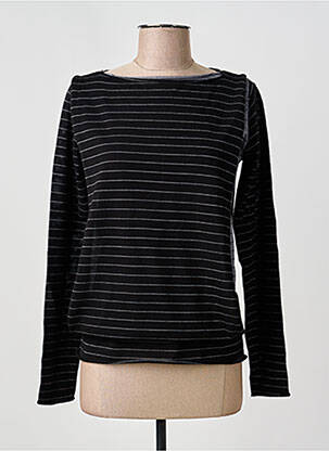 Pull col bateau manches longues noir PIER ANTONIO GASPARI femme
