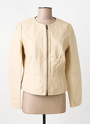 Veste en cuir beige PENNYBLACK femme