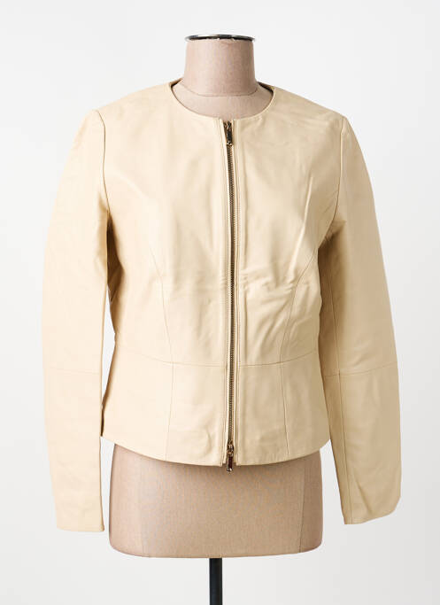 Veste en cuir beige PENNYBLACK femme