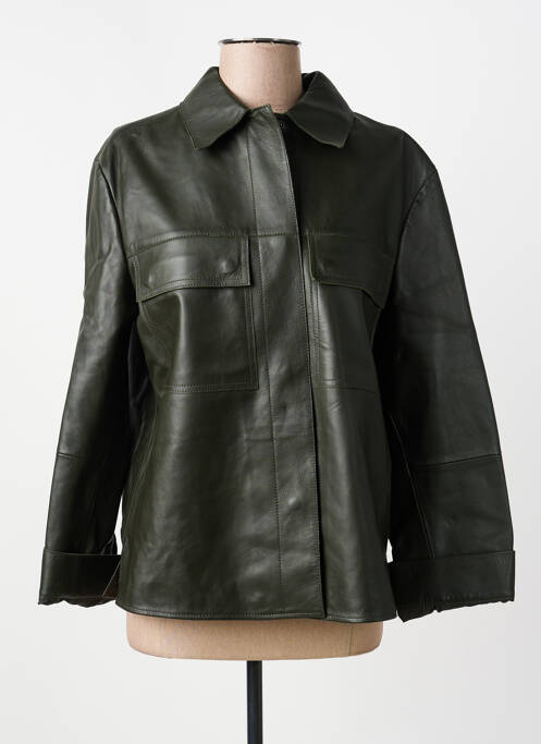 Veste en cuir vert WEEKEND MAXMARA femme