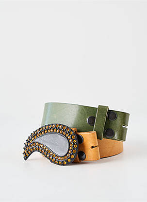 Ceinture fermeture pointe poinçonnée vert YOLETE femme