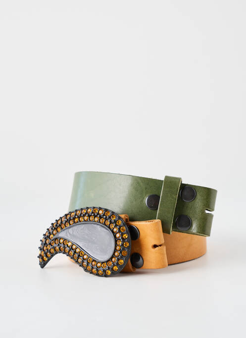 Ceinture fermeture pointe poinçonnée vert YOLETE femme