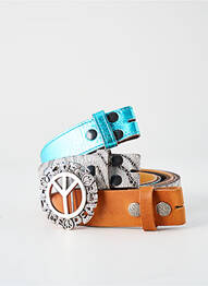 Ceinture fermeture pointe poinçonnée bleu YOLETE femme