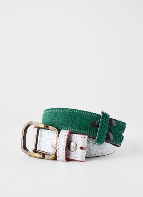 Ceinture effet matière satinée vert YOLETE femme