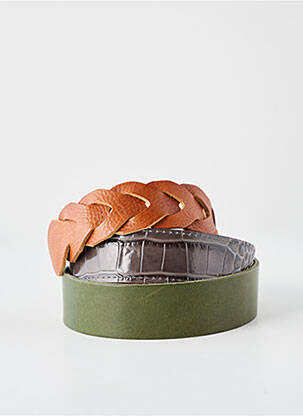 Ceinture effet matière satinée vert YOLETE femme