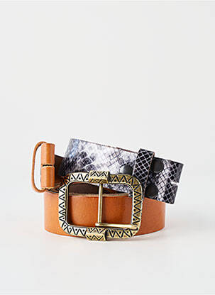 Ceinture coutures renforcées marron YOLETE femme