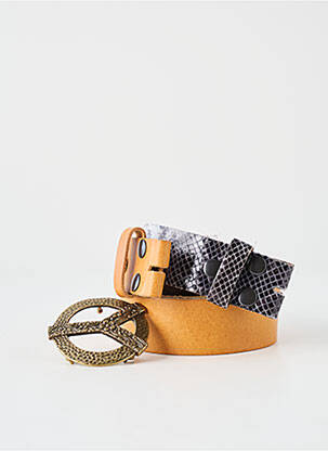 Ceinture fermeture pointe poinçonnée marron YOLETE femme