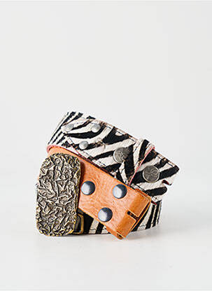 Ceinture fermeture pointe poinçonnée marron YOLETE femme