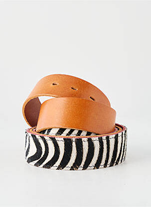 Ceinture fermeture pointe poinçonnée marron YOLETE femme