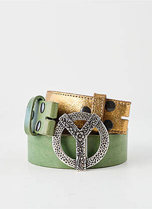Ceinture fermeture pointe poinçonnée vert YOLETE femme
