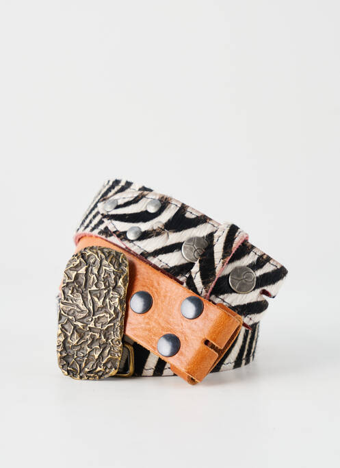 Ceinture fermeture pointe poinçonnée marron YOLETE femme