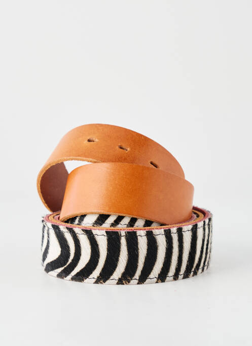 Ceinture fermeture pointe poinçonnée marron YOLETE femme