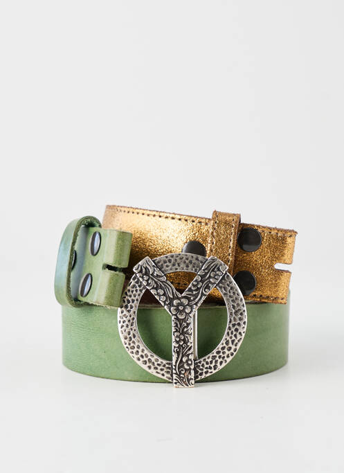 Ceinture fermeture pointe poinçonnée vert YOLETE femme
