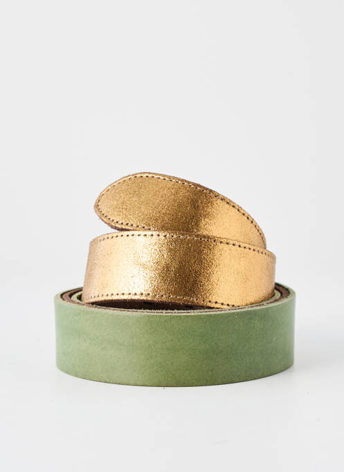 Ceinture fermeture pointe poinçonnée vert YOLETE femme