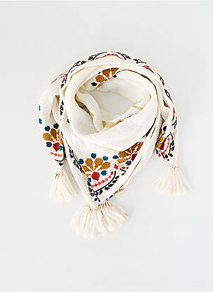 Foulard finition franges beige WILD femme