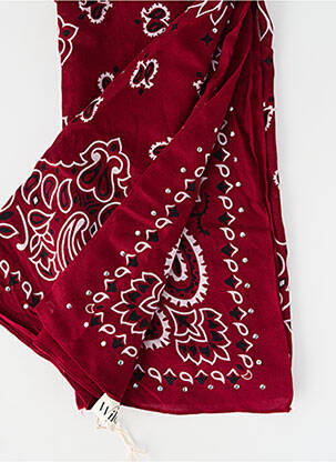 Foulard tissage popeline rouge WILD femme
