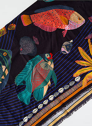 Paréo imprimé animal noir WILD femme