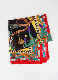 Foulard tissage popeline rouge WILD femme