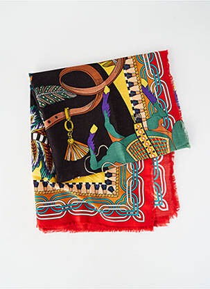 Foulard tissage popeline rouge WILD femme