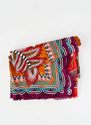Foulard tissage popeline rose WILD femme