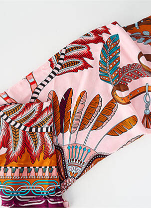 Foulard tissage popeline rose WILD femme