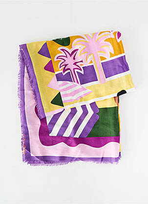 Paréo finition franges violet WILD femme