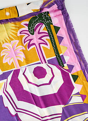 Paréo finition franges violet WILD femme