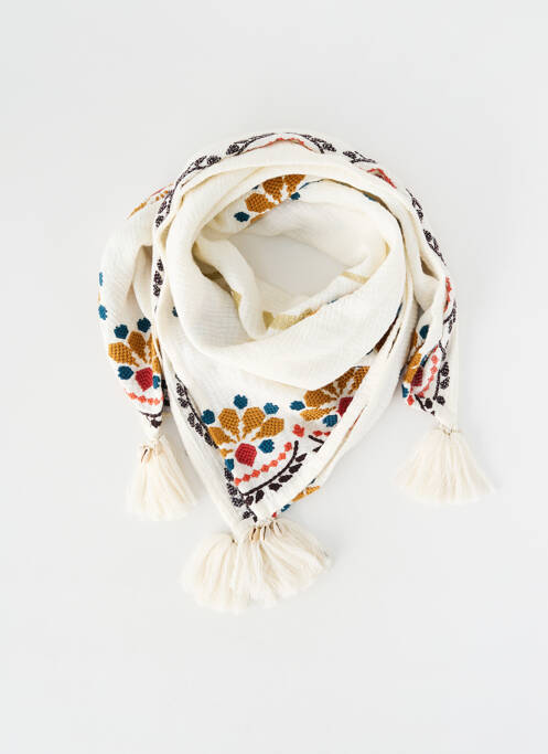 Foulard broderie perles beige WILD femme