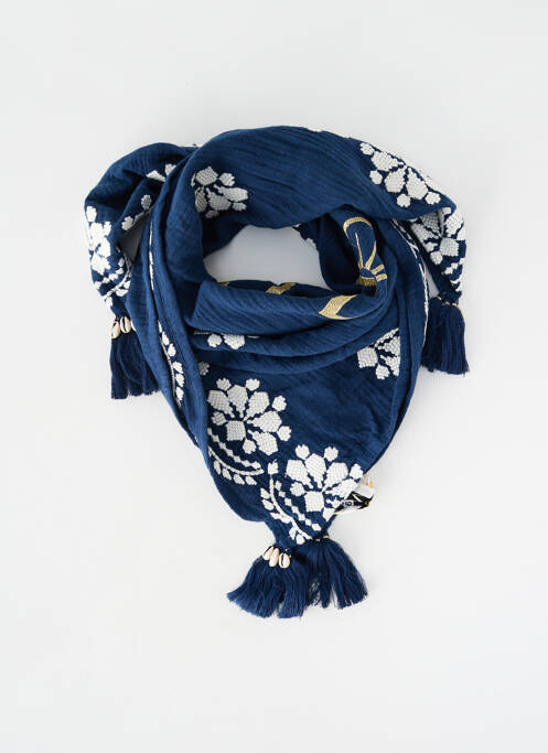 Foulard broderie perles bleu WILD femme