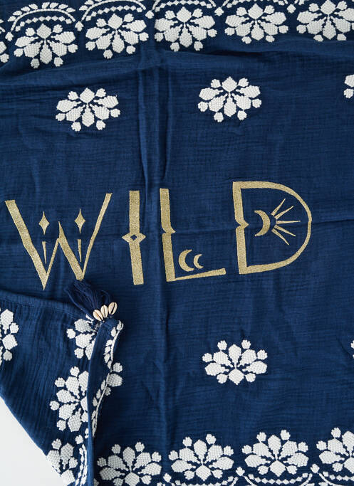 Foulard broderie perles bleu WILD femme