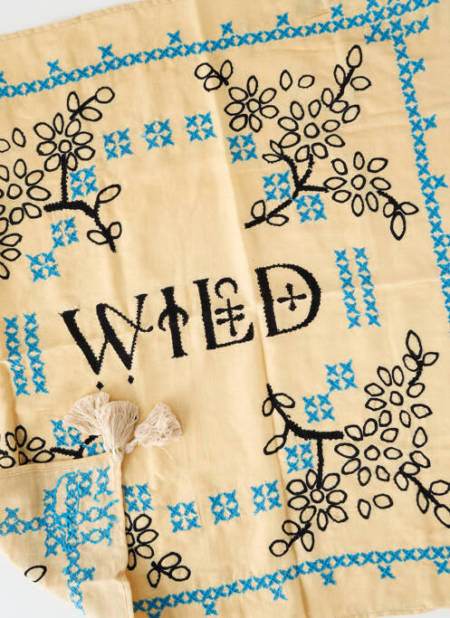 Foulard tissage popeline beige WILD femme
