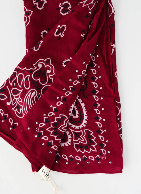 Foulard tissage popeline rouge WILD femme