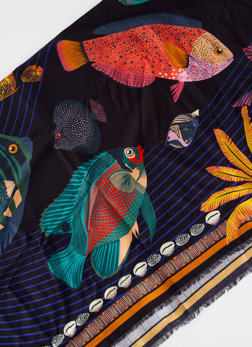 Paréo imprimé animal noir WILD femme