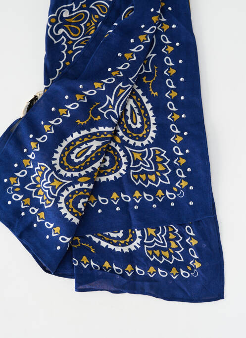 Foulard tissage popeline bleu WILD femme