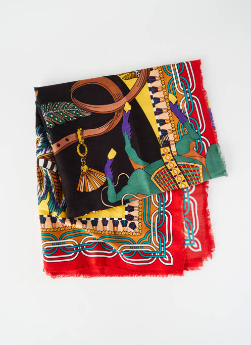 Foulard tissage popeline rouge WILD femme