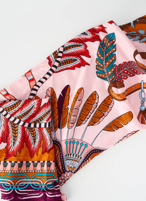 Foulard tissage popeline rose WILD femme