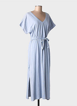 Robe longue manches courtes manches courtes bleu MAISON ANJE femme