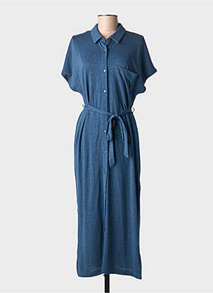 Robe longue manches courtes manches courtes bleu TOM TAILOR femme