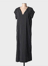 Robe longue manches courtes manches courtes noir LA FEE MARABOUTEE femme