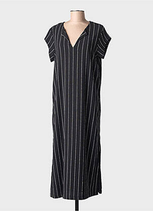 Robe longue manches courtes manches courtes noir LA FEE MARABOUTEE femme