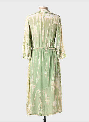 Robe mi-longue imprimé fantaisie manches longues vert MKT STUDIO femme