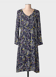 Robe mi-longue imprimé fantaisie manches longues bleu WHITE STUFF femme