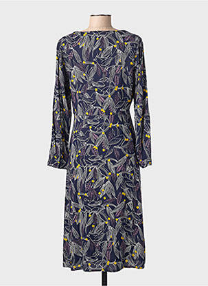 Robe mi-longue imprimé fantaisie manches longues bleu WHITE STUFF femme