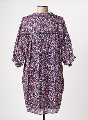 Robe courte manches 3/4 manches 3/4 bleu ORFEO femme