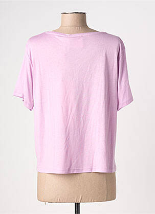 T-shirt col v manches courtes violet ABSOLUT CASHMERE femme